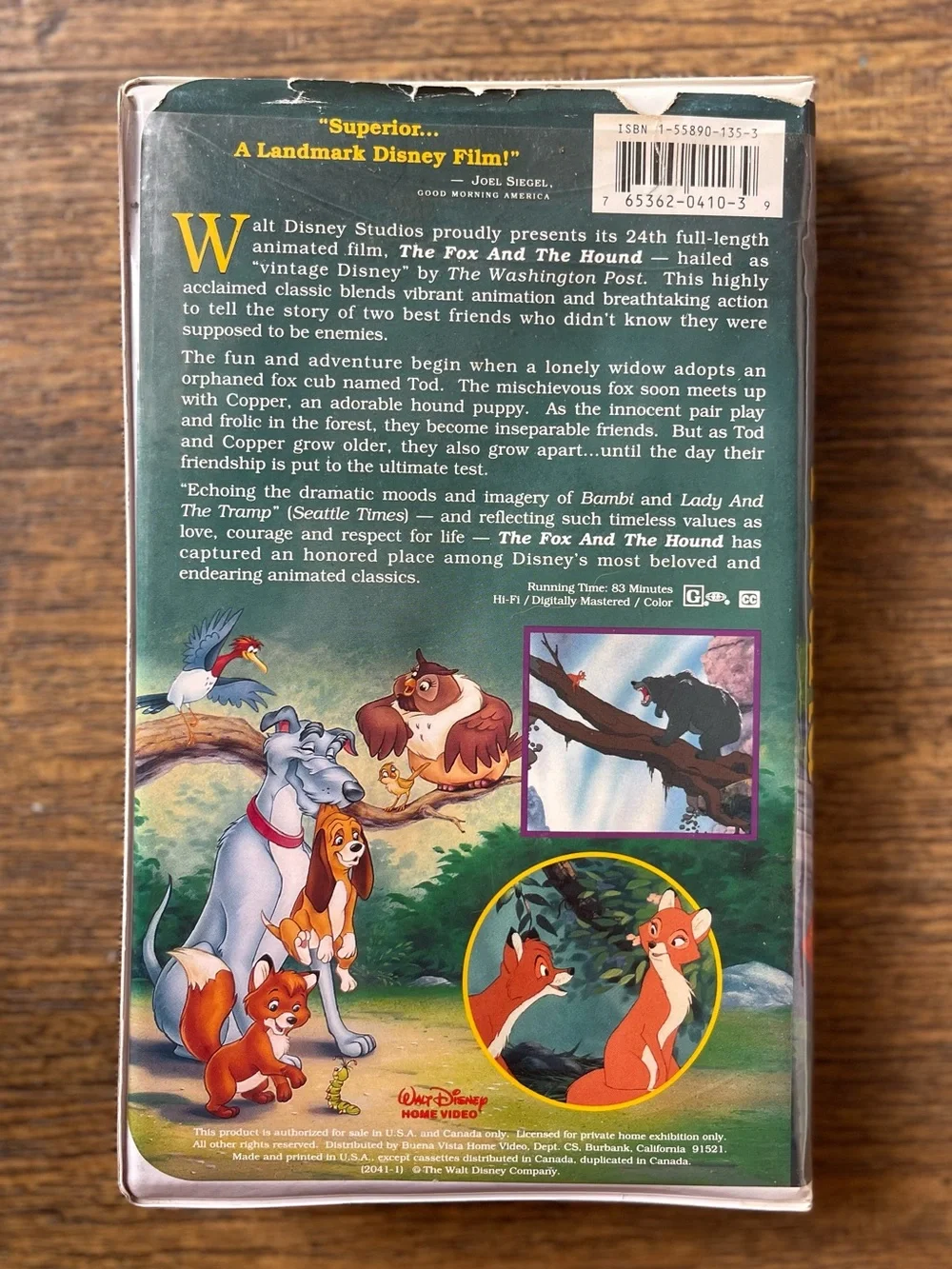 The Fox and the Hound VHS 1994 Walt Disney Classics #2041